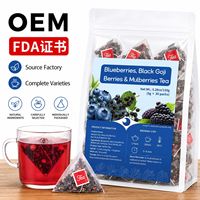 Teh Kesehatan Khusus Campuran Herbal Blueberry Black Goji Berries 5g 150g 30 Bungkus Tersedia Label Pribadi OEM