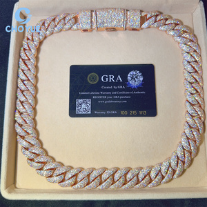 VVS Moissanite Diamond 18MM <b>Iced</b> <b>Out</b> Cuban Link <b>Chain</b> Buss Down Hip Hop 925 Sterling Silver Hip Hop Jewelry Necklace - Product Image 1