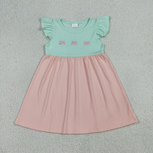 En stock: Vestido de verano para niñas con bordado de lazos, pelele, ropa de algodón al por mayor para hermanas, ropa de fábrica para boutique infantil, ropa de princesa - Product Image 3