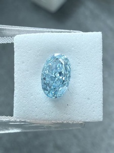 Diamant de laboratoire ovale bleu intense fantaisie de grand carat, pureté VVS, certifié, pierre précieuse couleur libre - Product Image 3