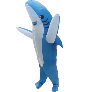 Costume de mascotte gonflable pour <span class=keywords><strong>homme</strong></span> et femme, requin mordant, costume d'animal pour Halloween, cosplay, pantalon magique avec motif de dessin animé - Product Image 6
