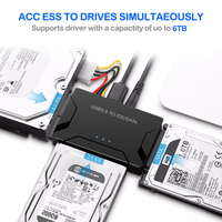 USB 3.0 SATA IDE Hard Disk Adapter Converter Cable 2.5/3.5 Inch HDD/SSD Optical Drive Plastic Housing PVC Jacket 5Gbps Data