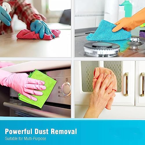 Paquete de Paños de Limpieza de Microfibra con Paños Suaves y Absorbentes Surtidos para Limpiar Toallas de Cocina - Product Image 5