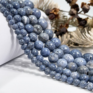 Perle di Corallo Blu Naturale di Alta Qualità all'Ingrosso per Creazione di Gioielli, Perle Sciolte di Corallo Blu - Product Image 4