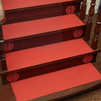 Nouvelle Tapisserie d'escalier de style chinois pour mariage, rouge, antidérapante, avec motif Double Bonheur, décorative et résistante à l'usure
