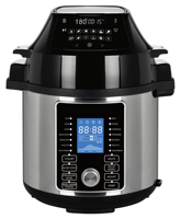Cuisinière électrique multifonction et friteuse à air avec double couvercle, fonction mijoteuse, écran tactile numérique, capacité 6L, 18 programmes GTAP06-A