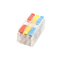 Connecteur de câble électrique transparent à levier rouge, jaune et bleu DF-2608-3--3P, à branchement rapide