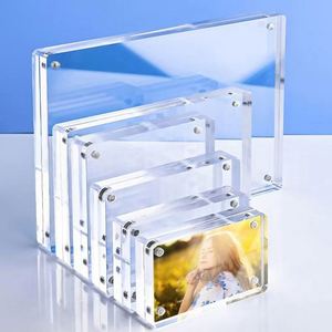 Cadre photo magnétique transparent en acrylique haute définition de haute qualité pour affichage de cartes photo sur bureau - Product Image 4