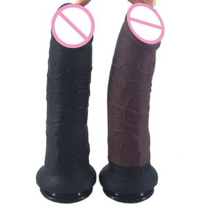 FAAK G118 Dildo realista largo con ventosa, tacto de piel, doble capa de silicona, juguete sexual para mujer, masaje y coqueteo. - Product Image 5