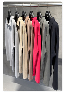 เสื้อสเวตเชิ้ตคอปกโปโลผู้ชายผ้าฝ้าย 100% แบบไม่มีกระดุม คุณภาพสูง สั่งทำได้ หนานุ่ม ทรงโอเวอร์ไซส์ ขายส่ง - Product Image 2
