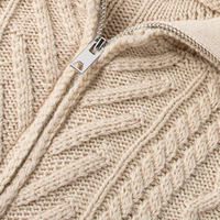 Ensemble 2 Pièces Chaud et Épais Tricoté pour Femmes en Coton Jacquard Élasthanne à Fermeture Éclair