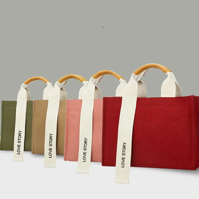 Bolso Tote de lona de algodón reutilizable para compras con logotipo personalizado con bolsillo y cremallera