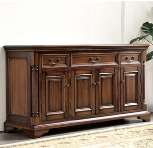 Luxury American Style Wooden <strong>Cabinet</strong> Freestanding Dinning Buffet <strong>Cabinet</strong> Solid Wood <strong>Sideboard</strong> Living Room <strong>Display</strong> <strong>Cabinet</strong> - Product Image 2