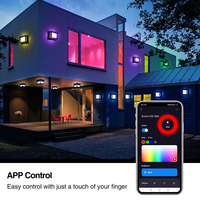 Applique murale LED RGBW Tuya WiFi, étanche IP65, en aluminium et acrylique, intelligente, pour jardin, dimmable via APP, pour extérieur, villa, patio