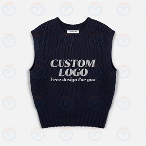 2025 <span class=keywords><strong>2026</strong></span> कस्टम ओएम/ओडम बुनाई Jacquard लोगो प्रिंटिंग कढ़ाई कपास पल्लोवर पुरुषों के लिए कस्टम क्रू गर्दन बनियान - Product Image 1