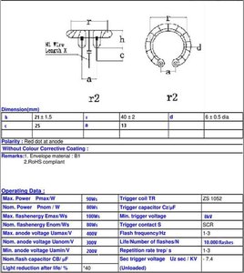 Tube flash au xénon de remplacement pour feux d'avertissement, balises et barres lumineuses avec récupération d'urgence et prévention des deuxièmees panneaux de coupures - Product Image 2