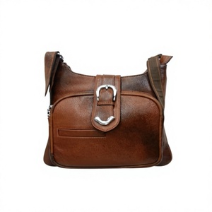 Pochette en cuir véritable imperméable BS International Fashion pour hommes et femmes - Capacité 2L, fermeture éclair, logo brodé, usage quotidien - Product Image 2