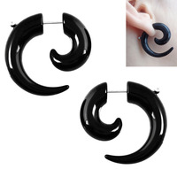 Plugs d'oreille spirale gothique en acrylique, dilatateurs d'oreille 3-10mm, écarteurs d'oreille à tige en acier, bijoux de piercing corporel style punk urbain unisexe
