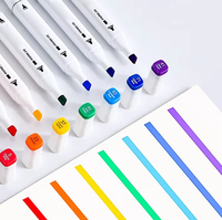 Ensemble de marqueurs multicolores de haute qualité pour le dessin et la peinture, encre permanente double pointe, recharge 6 mm, ensemble de jouets de peinture