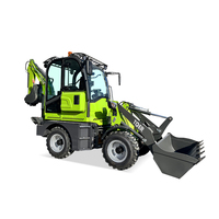 Mini-chargeuse-pelleteuse TDER à prix abordable, moteur importé 4x4, capacité de charge 1 tonne, petite excavatrice sur roues pour jardin et usage domestique