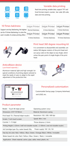 Impressora Jato de Tinta Online para Pequenos Caracteres, Codificador Jato de Tinta Industrial para Linha de Produção, Máquina de Codificação Gráfica para Data de Validade, LOGO e Lote - Product Image 5