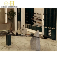 Prix de gros, mobilier de parfumerie, décoration moderne, boutique de parfums, comptoir de bar à parfums en métal et en bois pour magasin de détail