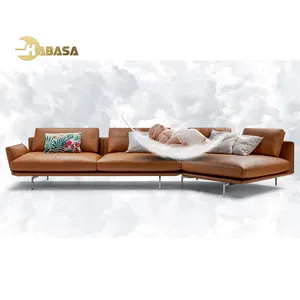 3 chaise longe L form Grau ramie baumwolle mix mikrofaser leder japan design heißer verkauf orange mix grau stoff sofa