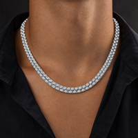 Bracelet chaîne corde en argent 925 avec fermoir moissanite pour homme – Vente en gros