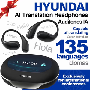 HYUNDAI <span class=keywords><strong>OpenAir</strong></span> Pro Auriculares Inalámbricos TWS con Traductor IA y Pantalla Táctil para Traducción Inteligente en Múltiples Idiomas - Product Image 1
