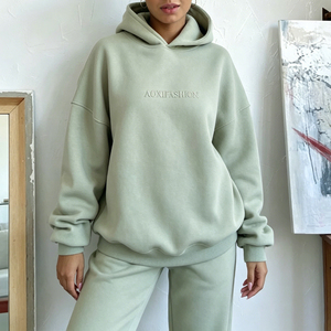 Felpa con Cappuccio 100% Cotone per <span class=keywords><strong>Donna</strong></span>, Stile Hip Hop con Stampa in Rilievo, Logo Personalizzato, Ricamo 3D, Design con Applicazioni, Comoda Felpa Varsity - Product Image 1