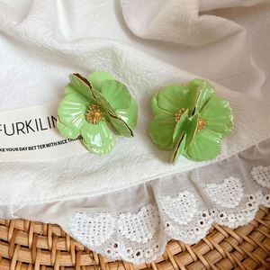Drip Oil <b>Flower</b> Earrings <b>Sweet</b> and Fresh Earrings Fashionable and Versatile Earrings - Product Image 6