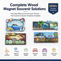 Fabrication sur mesure d'aimants de réfrigérateur en MDF, souvenir touristique, aimant de réfrigérateur 3D en bois personnalisé