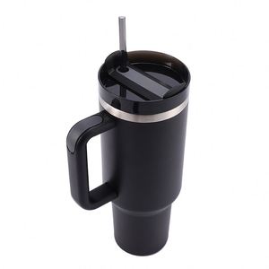 Gobelet isotherme personnalisé avec logo, 30 oz et 40 oz, avec poignée, couvercle et paille, en acier inoxydable 304, vente en gros - Product Image 2
