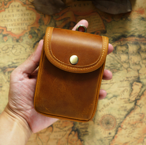 Elegant Compact Genuine <b>Leather</b> Coin Pouch Personalized Mini Coin <b>Purse</b> with Button Fashionable & Portable for Everyday Use - Product Image 1