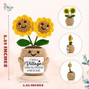 Flores de Girasol Tejidas a Crochet Hechas a Mano, Regalos de Agradecimiento para Mujeres, Regalos de Navidad para Enfermeras, Empleadas y Compañeras de Trabajo - Product Image 3