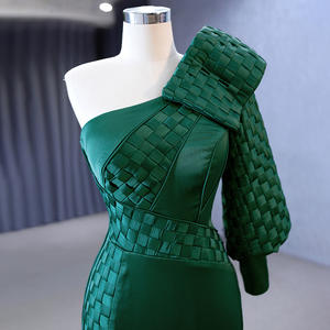 Jancember 222163 Vestidos de Noche de sirena de un hombro de satén suave vestidos para mujer - Product Image 2