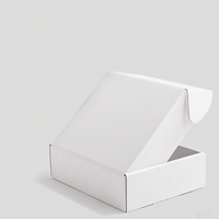 Boîtes d'expédition en carton ondulé blanches pour bijoux, bagues et cadeaux, avec logo, format avion