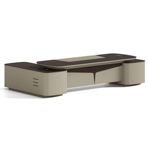 U hình dạng bảng gỗ <span class=keywords><strong>Melamine</strong></span> đồ nội thất văn phòng hiện đại bàn làm việc lưu trữ tủ bảng với ngăn kéo trực tuyến thiết kế miễn phí - Product Image 4