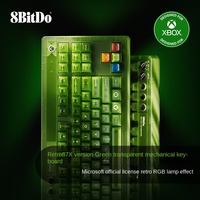 8Bitdo Retro87 Clavier Mécanique Huit Hall pour Xboxes Version Rétro RGB Éclairage Vert Transparent Grand Gateron