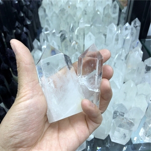 Venta al por mayor de cristal blanco natural único señaló transparente energía columna de cuarzo claro de cristal de <span class=keywords><strong>roca</strong></span> de curación puntos para Decoración - Product Image 6