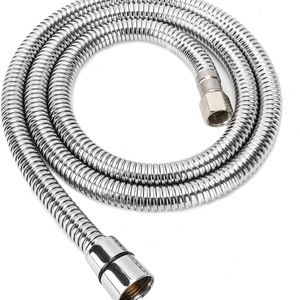 Tuyau de <span class=keywords><strong>douche</strong></span> en acier inoxydable brossé de 1/4 pouces avec pommeau de <span class=keywords><strong>douche</strong></span> à double boucle en acier au design moderne pour salle de bain - Product Image 1