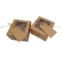Carta Kraft eco-friendly 8x8x5 pollici scatole torta con finestra in PVC trasparente personalizzabile torta nuziale cartelle per uso alimentare