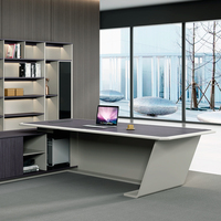 Ensemble de mobilier de bureau commercial New Wood Company, table d'ordinateur de luxe pour cadre dirigeant, design moderne, bureau de direction pour PDG