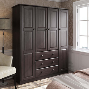 Armoire de chambre à coucher <span class=keywords><strong>en</strong></span> bois à 4 portes avec tiroir et Mi <span class=keywords><strong>Dressing</strong></span> Designs Armoire Armoires Placard personnalisé Meubles de chambre à coucher - Product Image 3