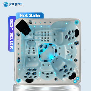 JOYEE Spa de <span class=keywords><strong>piscine</strong></span> extérieur, spa à remous Balboa, 5 personnes, massage extérieur, spa américain, jacuzzi avec jets LED, haut-parleur Bluetooth - Product Image 1