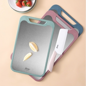 Eco-friendly Kitchen Stainless Steel 304 and <strong>PP</strong> PlasticCutting Board Non Toxic Double Sided Adhesive <strong>Chopping</strong> <strong>Block</strong> With Handle - Product Image 5