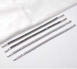 Wholesale Higher Quality Luxury Custom logo 3A Zircon 4mm <b>Adjustable</b> Tennis Stainless <b>Bracelet</b> - Product Image 3