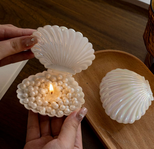 <span class=keywords><strong>Bougie</strong></span> aromatique créative en forme de coquille de perle, ambiance romantique de mariage, décoration créative, parfum sans fumée, bougies souvenir - Product Image 2