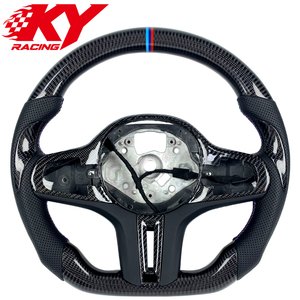 พวงมาลัยคาร์บอนไฟเบอร์สไตล์รถแข่งสำหรับ BMW 540i G30 G20 M4 M5 F90 M8 X3 X5 430i F40 F44 F97 340i F98 F95 G01 G06 G07 M3 - Product Image 1