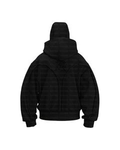 Sudadera con Capucha y Cremallera para Hombre Fabricada a Medida Estilo Y2K de Gran Gramaje y Corte Ancho con Doble Capucha, Bordado, Lavado Ácido y Pasamontañas <span class=keywords><strong>Ninja</strong></span> Integrado - Product Image 4